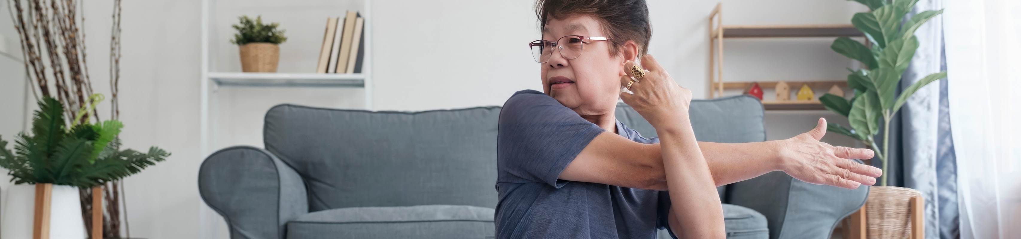 Person doing a cross arm stretch