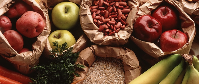 Healthy grains and produce