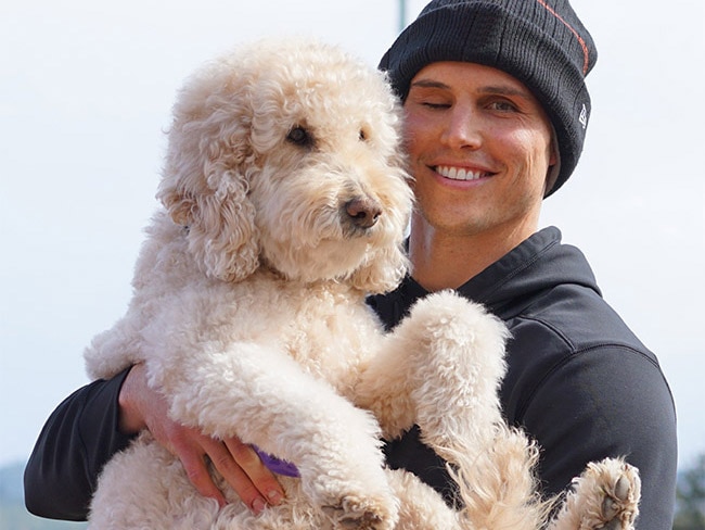 Drew Robinson and his dog 