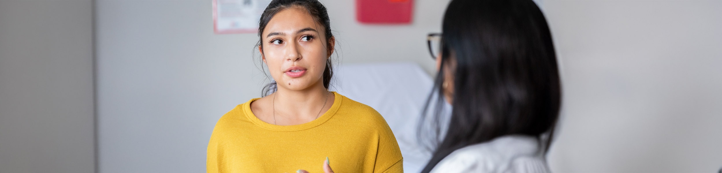 Person having a conversation with their doctor