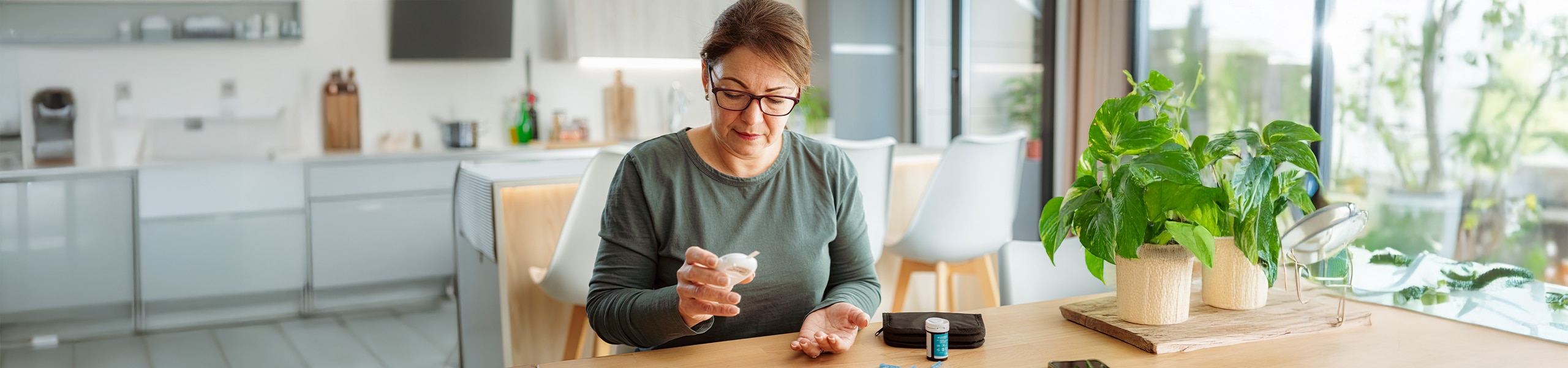 Person monitoring their health at home