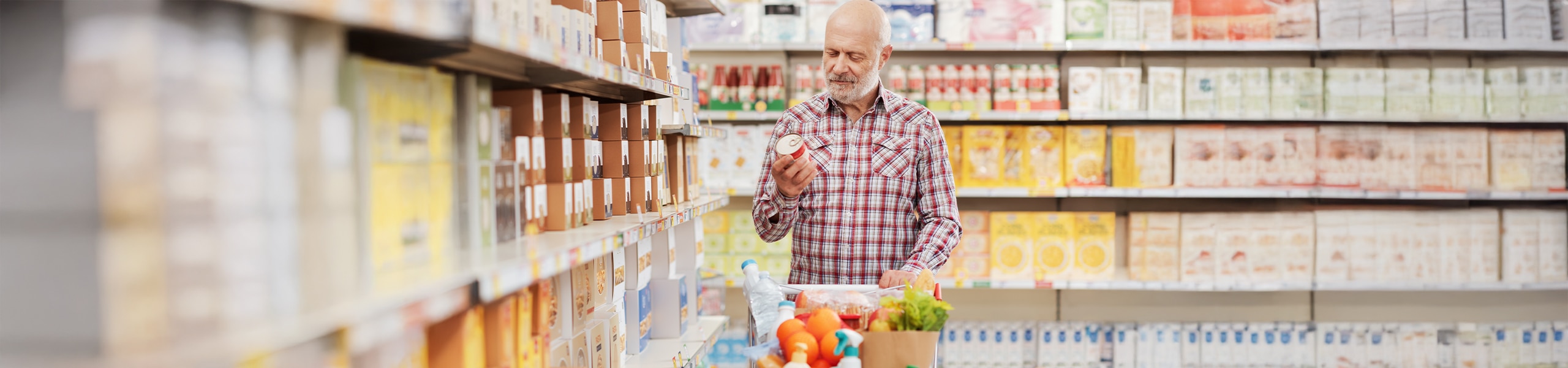 Person shopping for healthy food