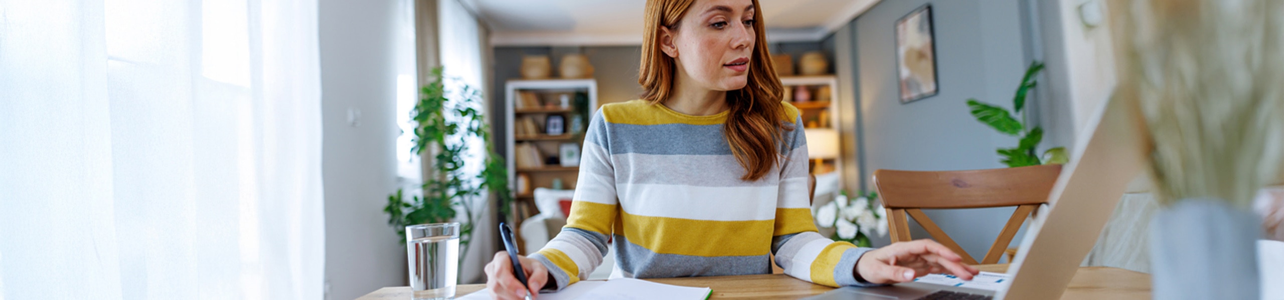 Person working at a table