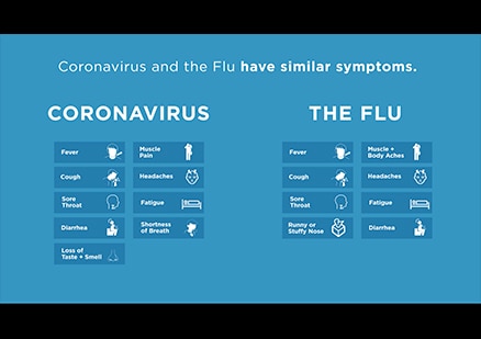 graphic about coronavirus vs flu symptoms l dt