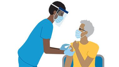Nurse vaccinating a patient