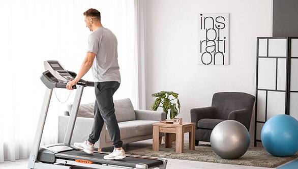 person walking on a treadmill