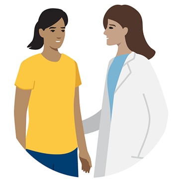 Clinician and member discussing care