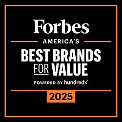 Badge for Forbes 2025 America’s Best Brands for Value