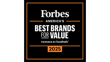 Badge for Forbes 2025 America’s Best Brands for Value