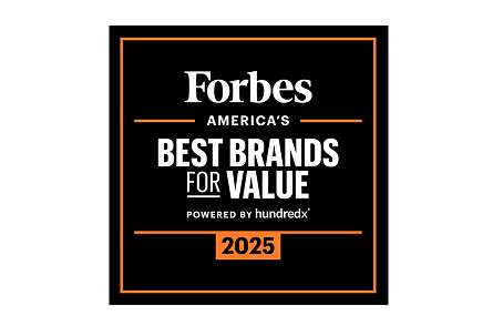 Badge for Forbes 2025 America’s Best Brands for Value