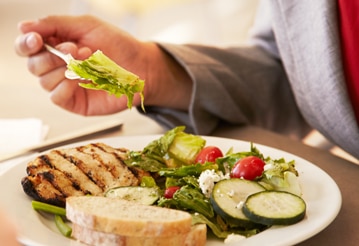 Person eating a healthy meal