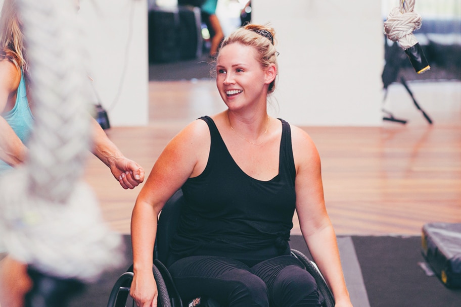 Person in a wheelchair working out