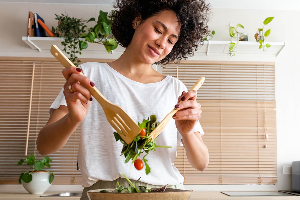 Person preparing a healthy meal
