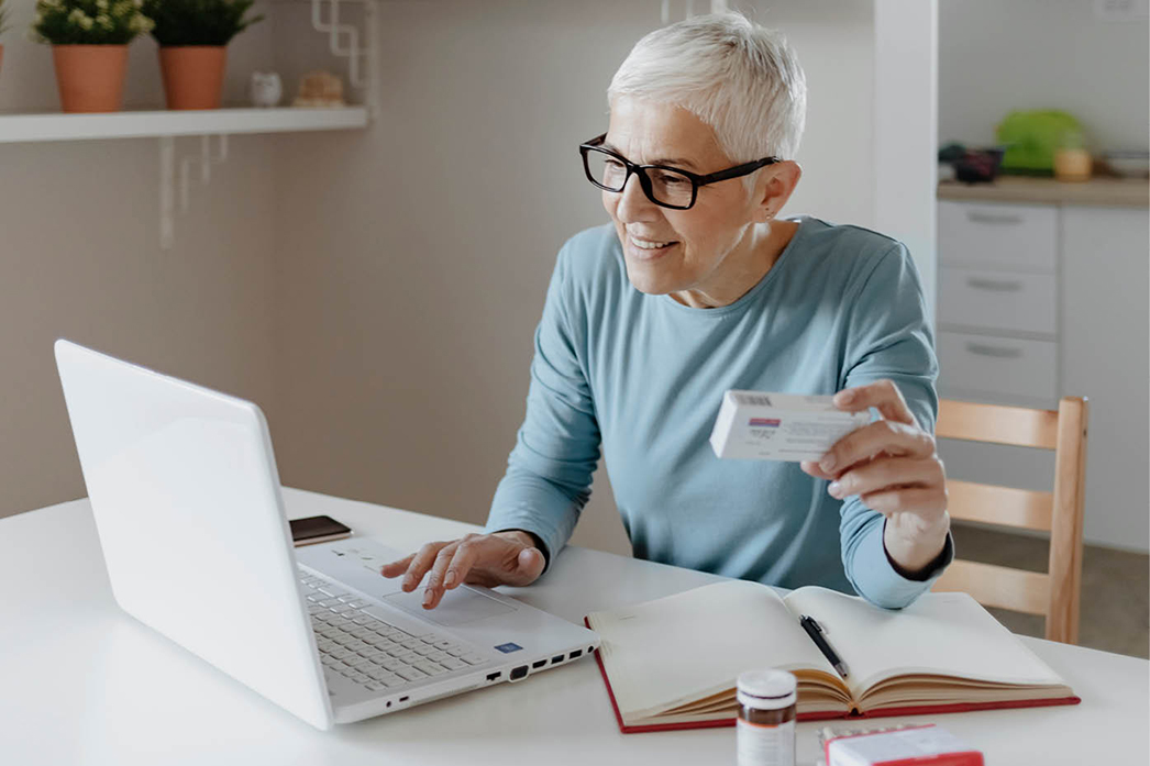 Person refilling a prescription online