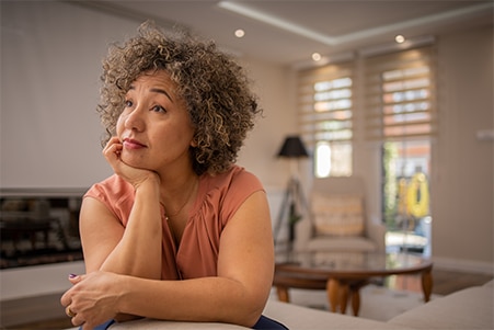 Person sitting quietly and thinking