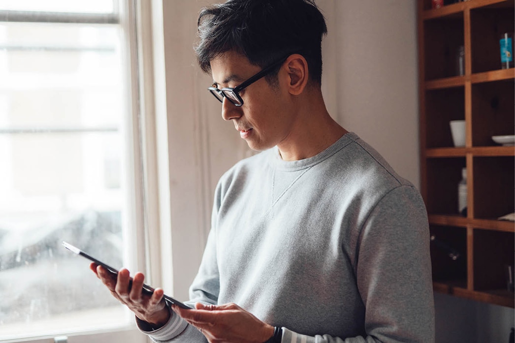 Person using a tablet device