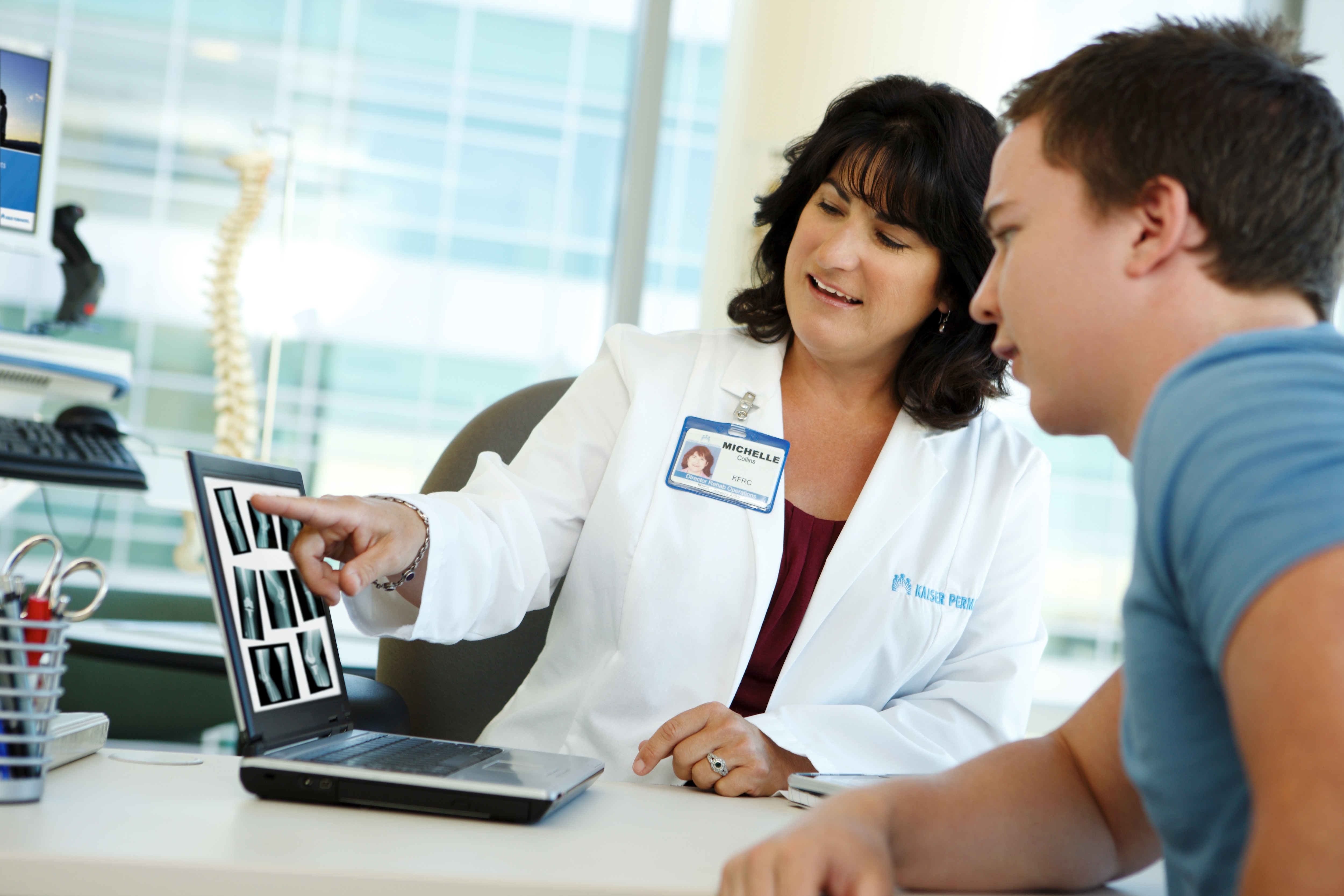 Doctor talking to a person