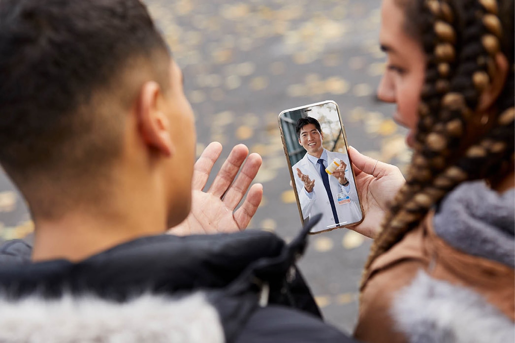 Patient having a video visit with their doctor