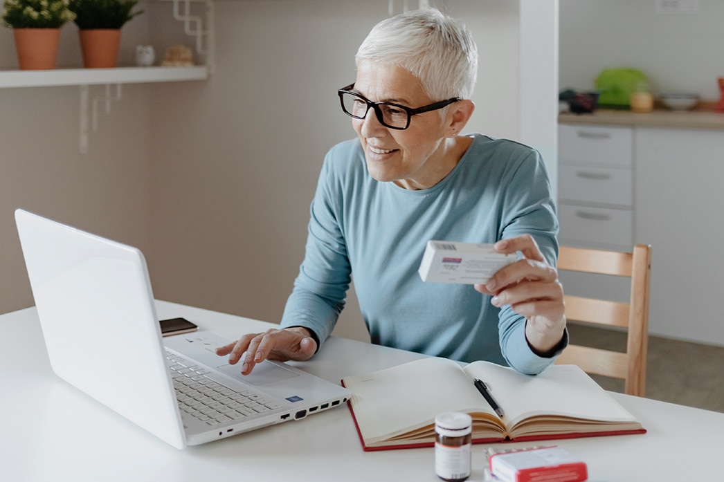 Person refilling a prescription online