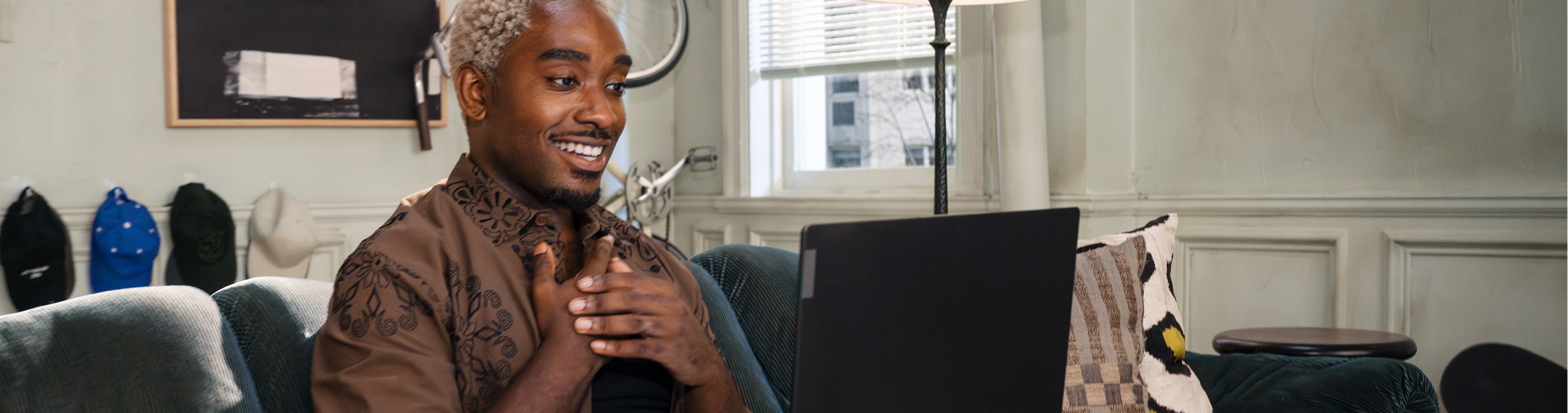 Member looking relieved while on TeleMed call