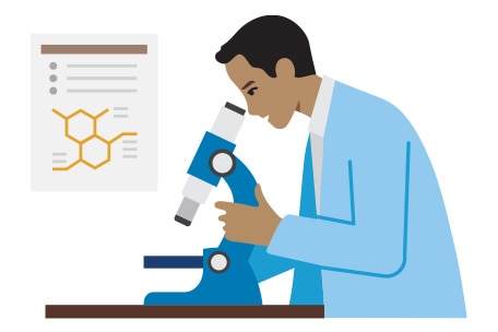 Researcher working in laboratory