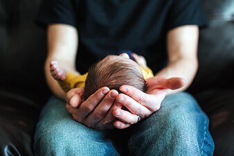 Parent holding a baby