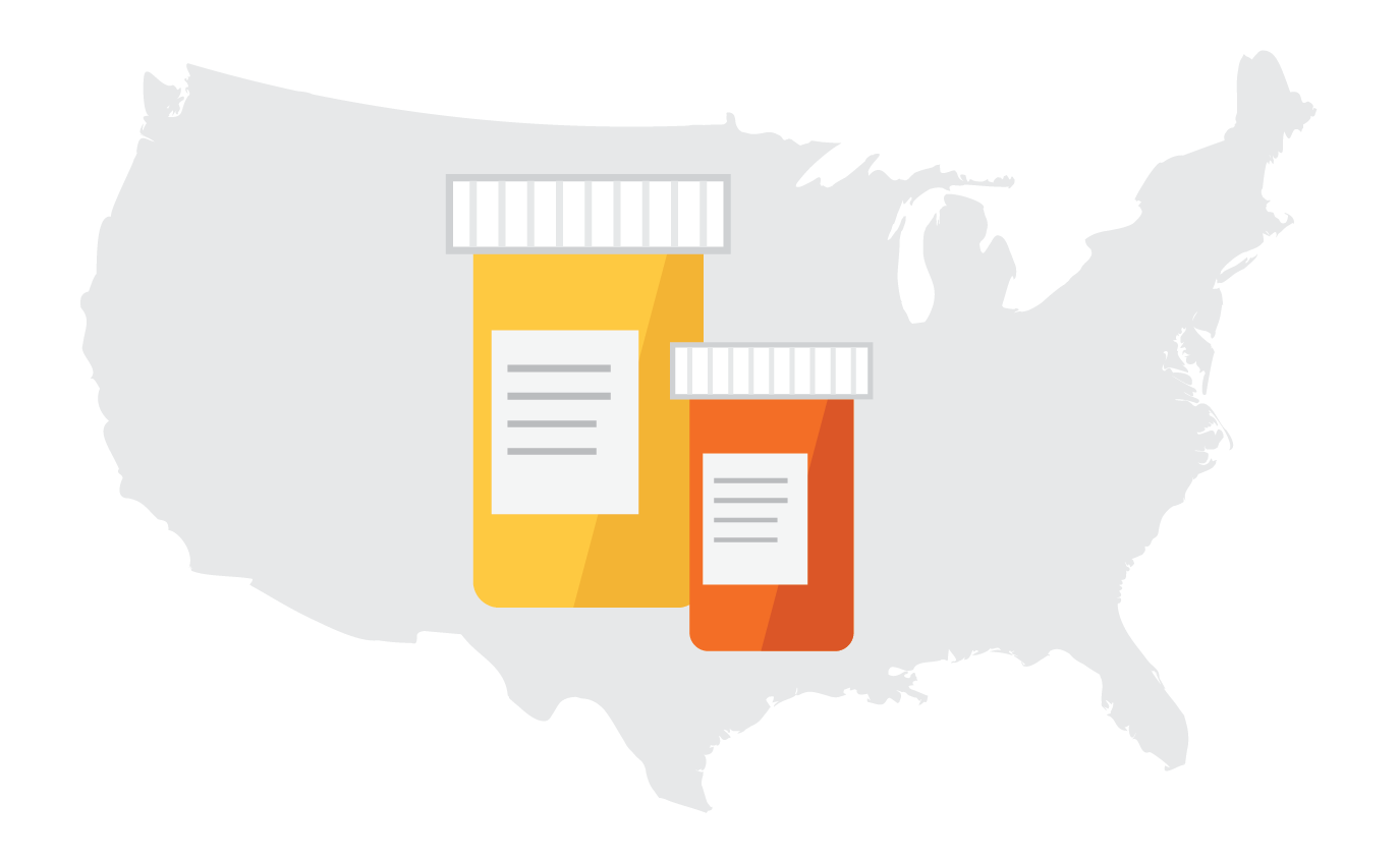 Illustration of medication containers.