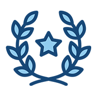 Icon of laurel leaf surrounding a star