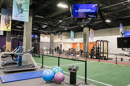 Empty gym with exercise equipment