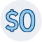 zero dollars icon