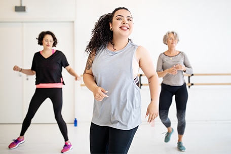 People of different sizes enjoying a healthy activity