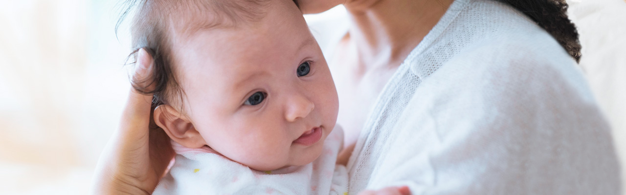 newborn baby with open eyes 