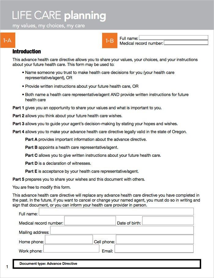 page by page guide to Oregon AHCD -page01