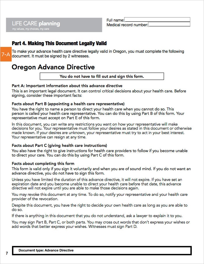 page by page guide to Oregon AHCD -page07