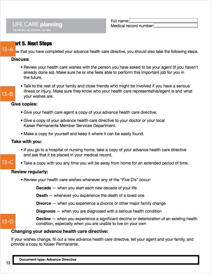 page by page guide to Oregon AHCD -page13