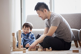 Parent playing with child