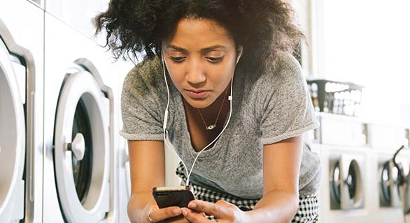 Women using smartphone