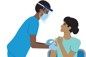Nurse putting a bandage on a patient’s arm