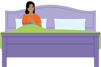 Person resting in bed