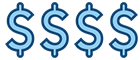 quadruple dollar sign icon