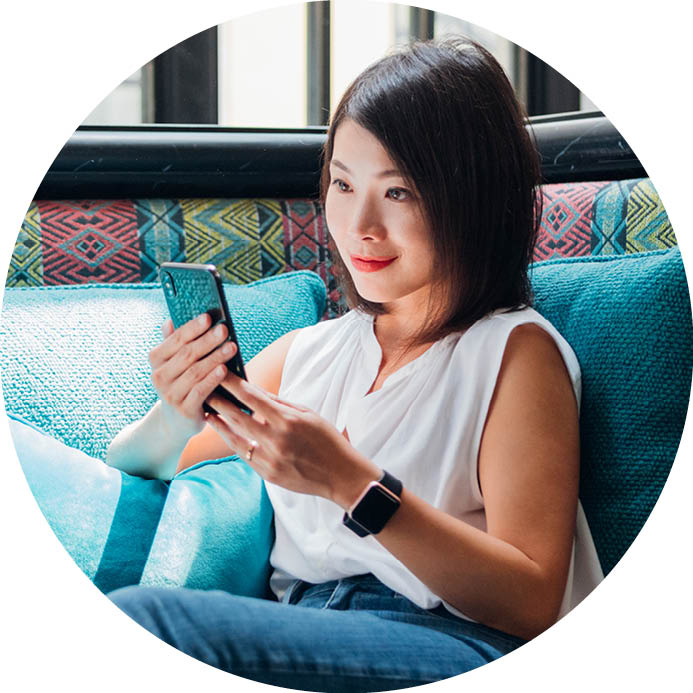 Person looking at phone