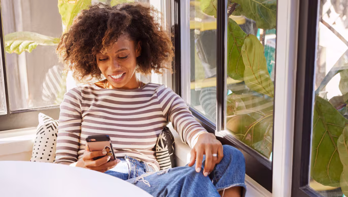 Lady using her cell phone