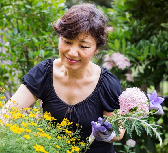 Older person gardening