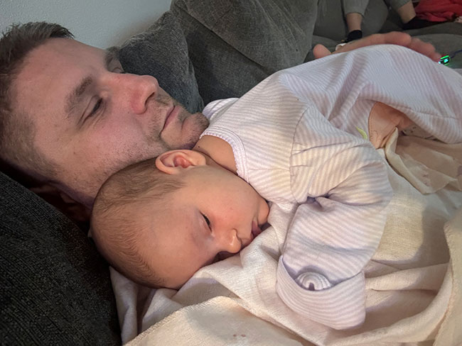 Taylor and his baby, Maria