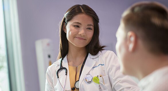 Doctor talking to patient
