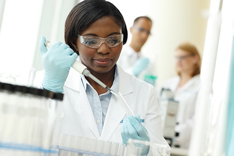 Researcher working in laboratory