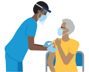 Nurse applying band-aid on patient