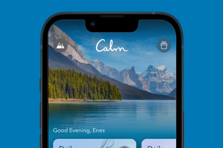 Calm app open on a phone