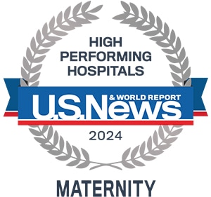 US News High Performing Maternity Hospital for 2024 badge