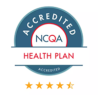 Badge for NCQA accredited health plan with 4.5 stars
